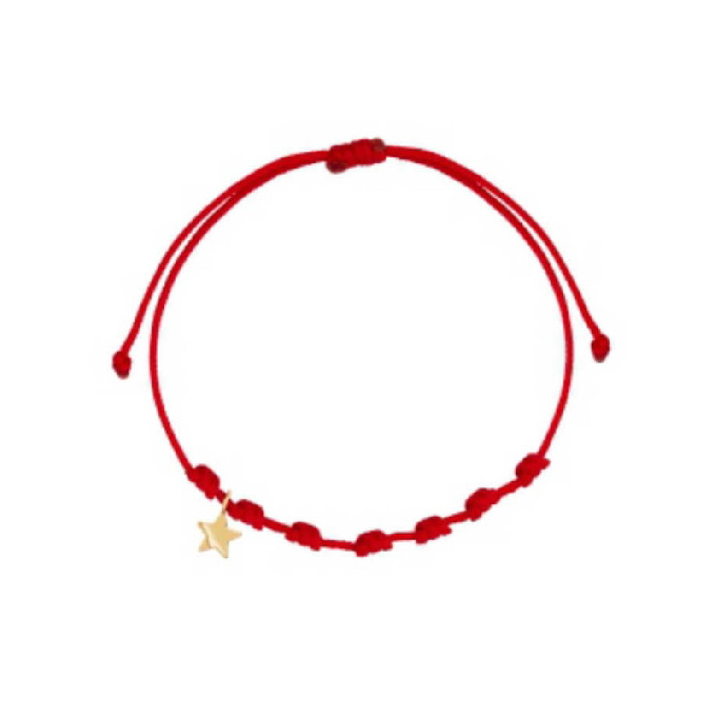 Pulsera 7 nudos estrella oro