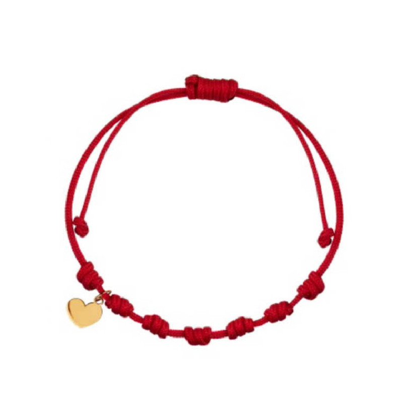 Pulsera 7 nudos corazon oro