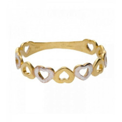 Sortija corazones oro bicolor M-1089724AB