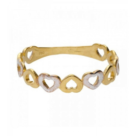 Sortija corazones oro bicolor M-1089724AB