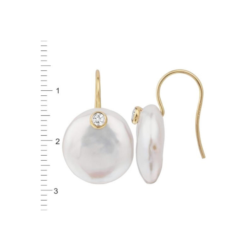 Pendientes oro perla