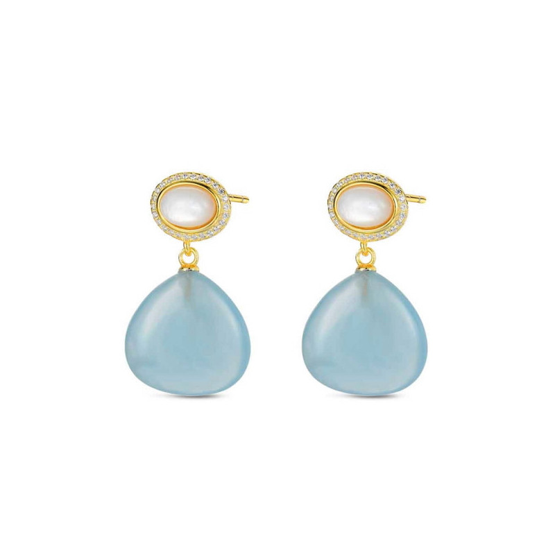Pendientes plata chap piedra natural Pendientes plata chap piedra natural