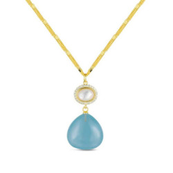 Collar plata chapada piedra natural
