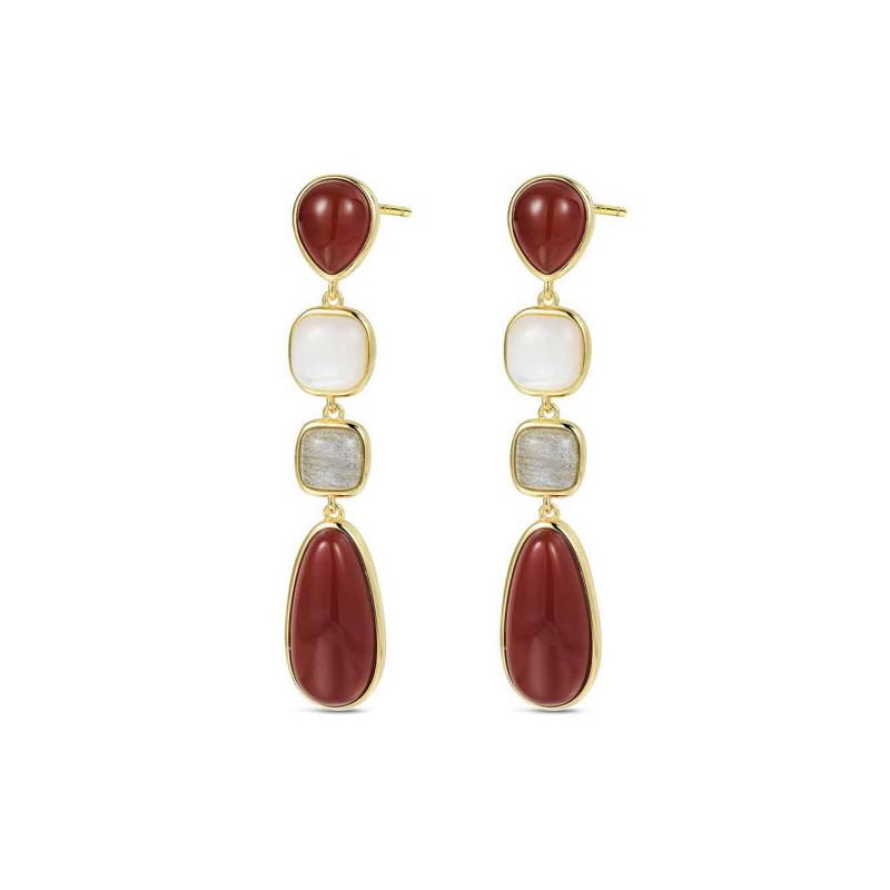 Pendientes plata chap. piedra natural Pendientes plata chap. piedra natural