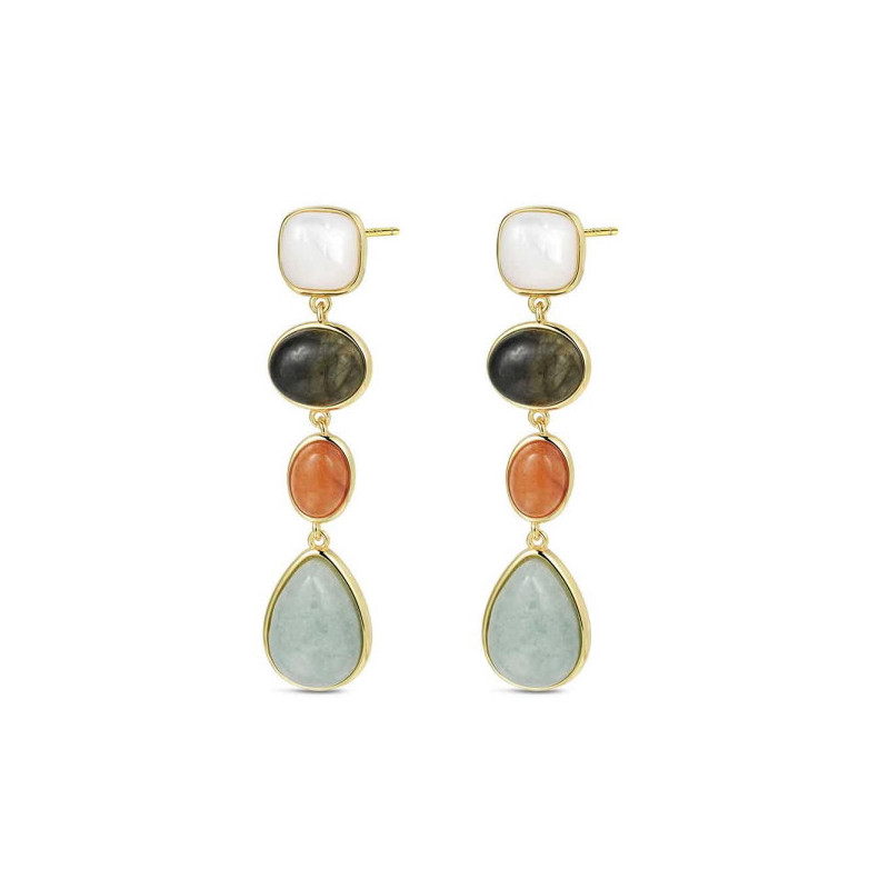 Pendientes plata chap piedra natural Pendientes plata chap piedra natural