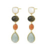 Pendientes plata chap piedra natural
