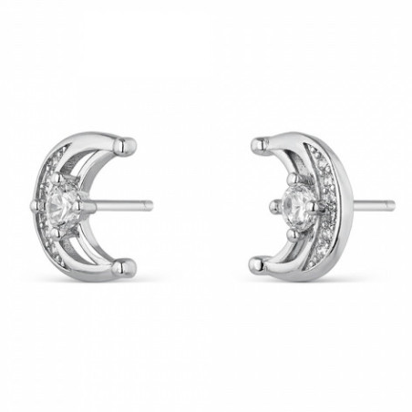 Pendientes de luna plata