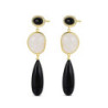 Pendientes plata chapada piedra natural