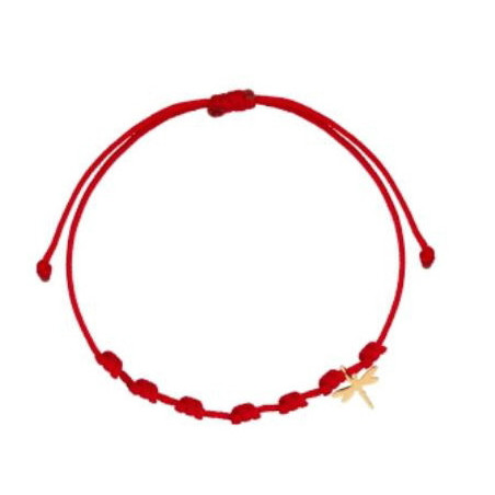 Pulsera 7 nudos libelula mini oro