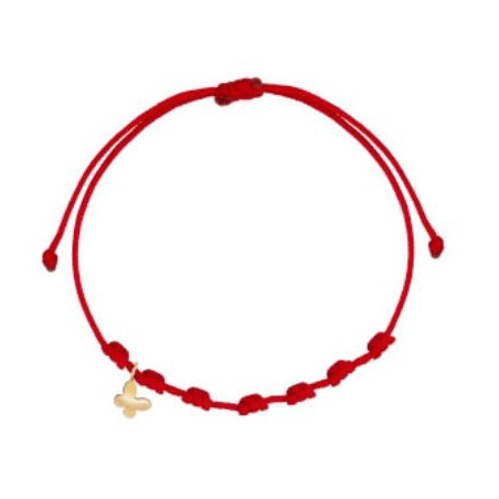 Pulsera 7 nudos mariposa mini oro