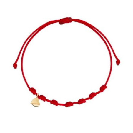 Pulsera 7 nudos corazón mini oro