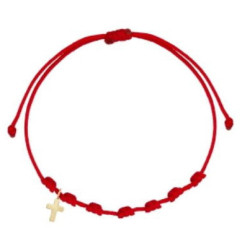Pulsera 7 nudos cruz mini oro