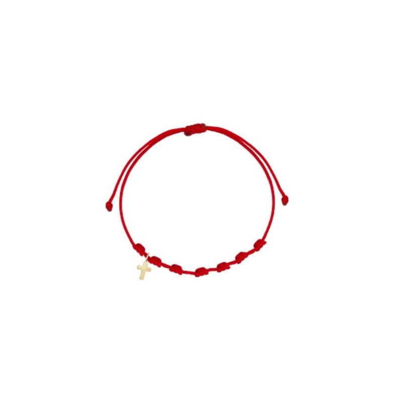 Pulsera 7 nudos cruz mini oro Pulsera 7 nudos cruz mini oro