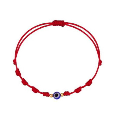 Pulsera 7 nudos ojo turco oro