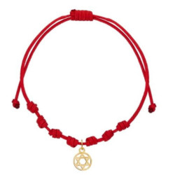 Pulsera 7 nudos estrella david oro