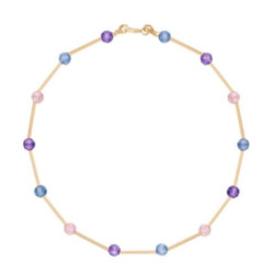 Pulsera oro y circonitas color
