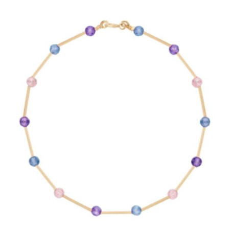 Pulsera oro y circonitas color