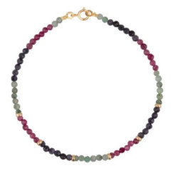 Pulsera oro y piedras color finas