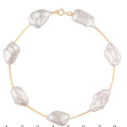 Pulsera oro y perlas barrocas