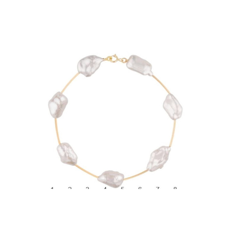 Pulsera oro y perlas barrocas