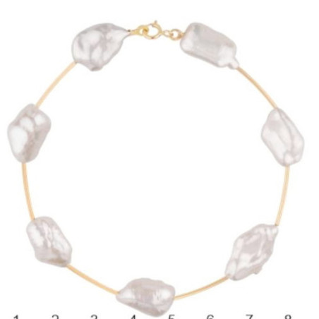 Pulsera oro y perlas barrocas