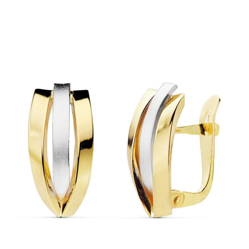 Pendientes oro bicolor