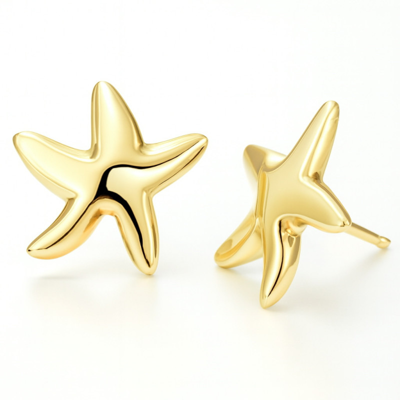 Pendientes oro estrella mar 19-466-88-P