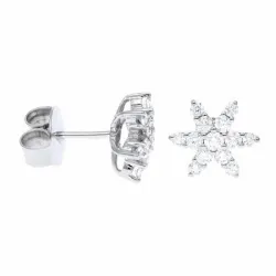 Pendiente oro blanco y bte. 0.95 cts