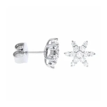 Pendiente oro blanco y bte. 0.95 cts