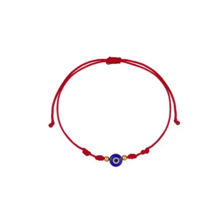 Pulsera 7 nudos ojo cristal oro