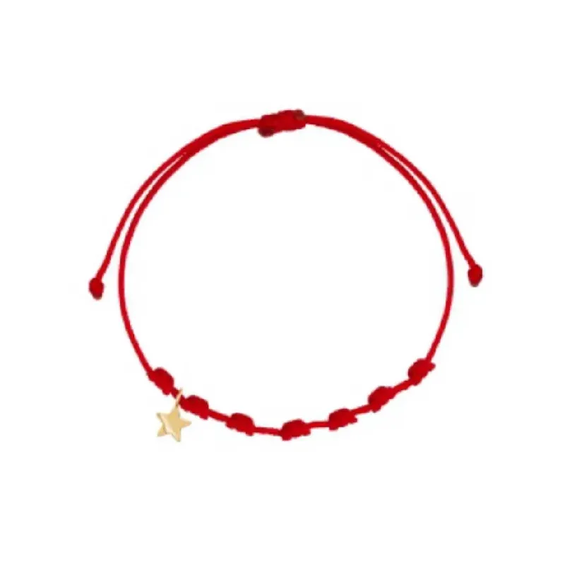 Pulsera 7 nudos estrella mini oro