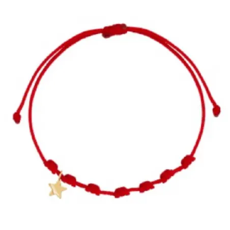 Pulsera 7 nudos estrella mini oro