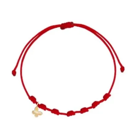 Pulsera 7 nudos mariposa mini oro