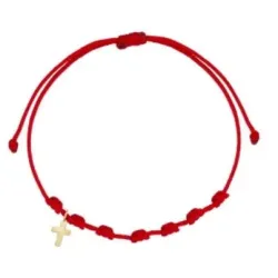 Pulsera 7 nudos cruz mini oro
