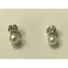 Dormilones oro blanco perla y brillante