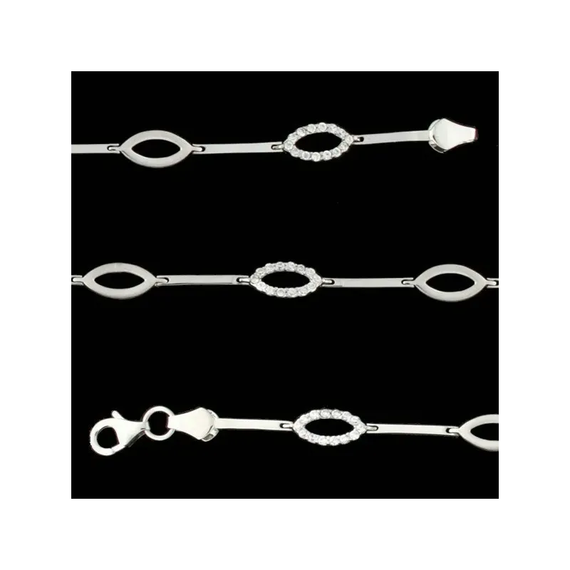 Pulsera oro blanco circonitas