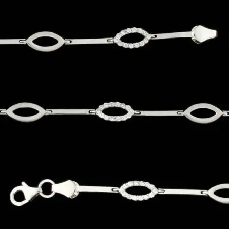 Pulsera oro blanco circonitas