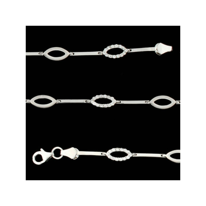 Pulsera oro blanco circonitas M-1083021B