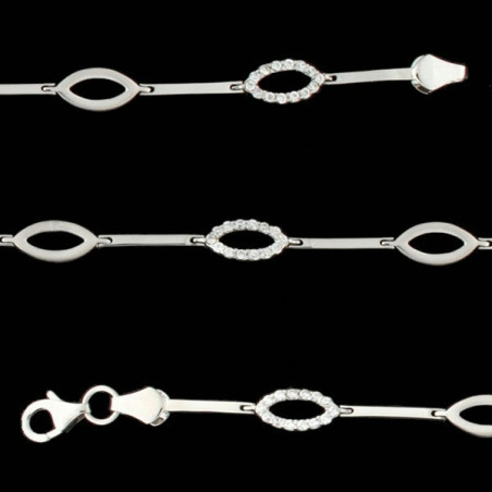 Pulsera oro blanco circonitas M-1083021B