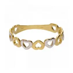 Sortija corazones oro bicolor M-1089724AB