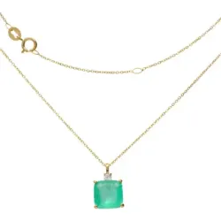 Colgante oro cuarzo verde