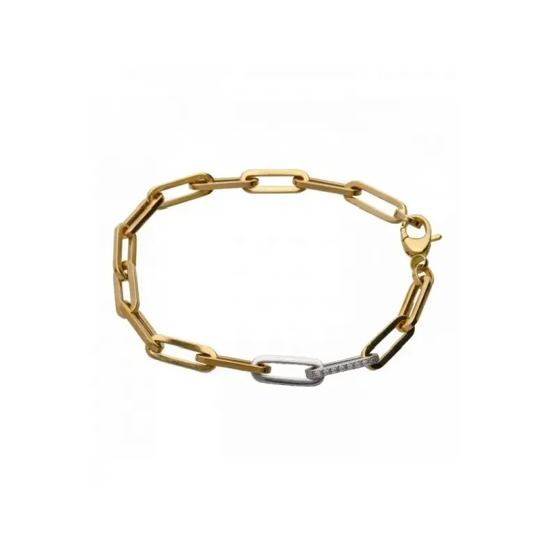 Pulsera oro bicolor circonitas M-2124133AB