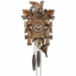 Reloj Cu-Cu madera nogal tallada
