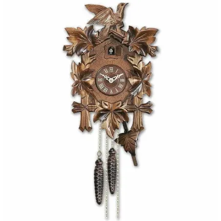 Reloj Cu-Cu madera nogal tallada