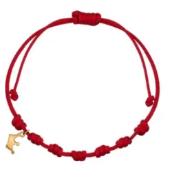 Pulsera 7 nudos corona oro