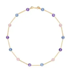Pulsera oro y circonitas color