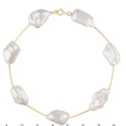 Pulsera oro y perlas barrocas