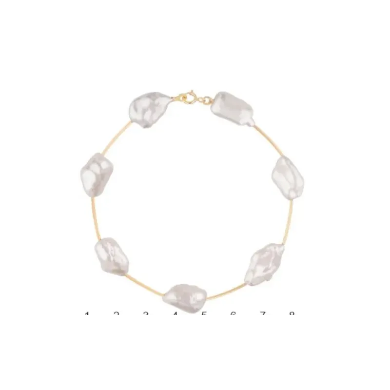 Pulsera oro y perlas barrocas