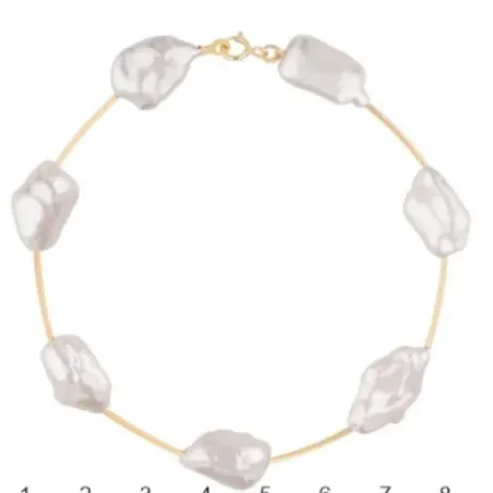 Pulsera oro y perlas barrocas