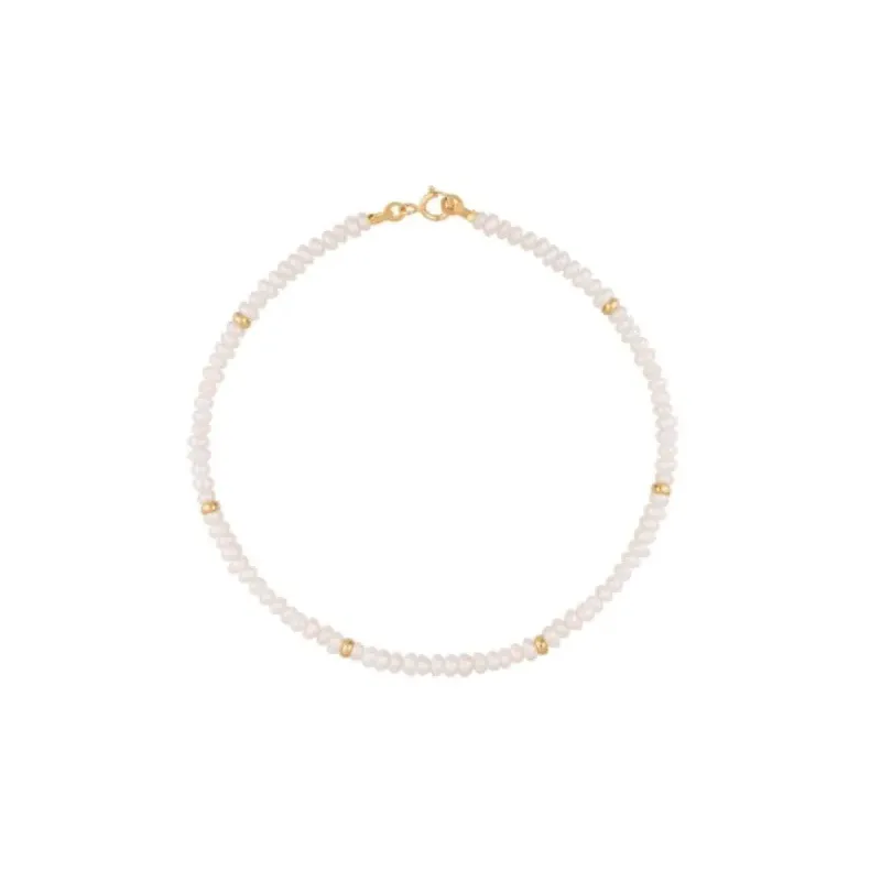Pulsera oro amarillo y perlas